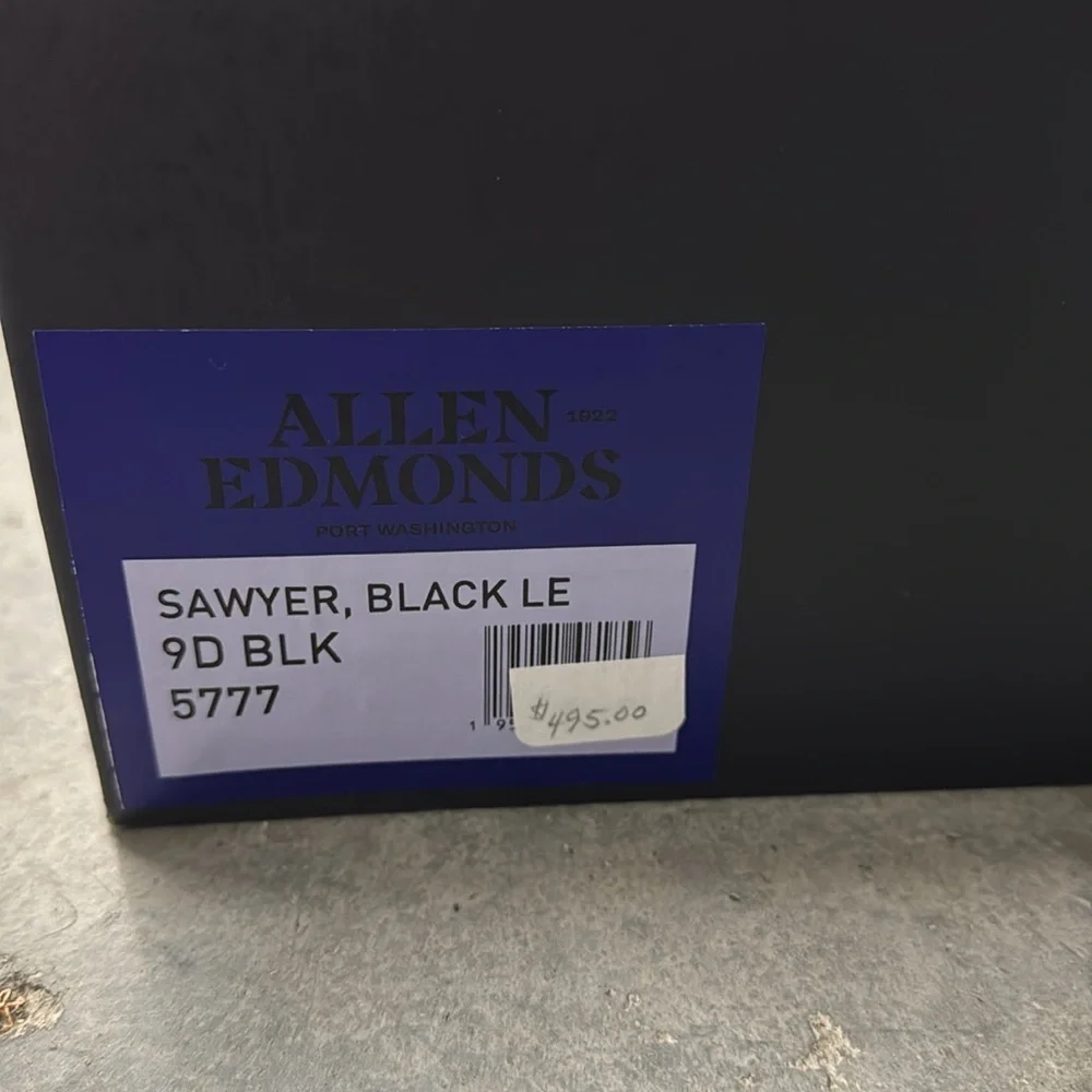 Nib! Allen Edmonds Black Leather Men's Boots-Sawyer, Size 9